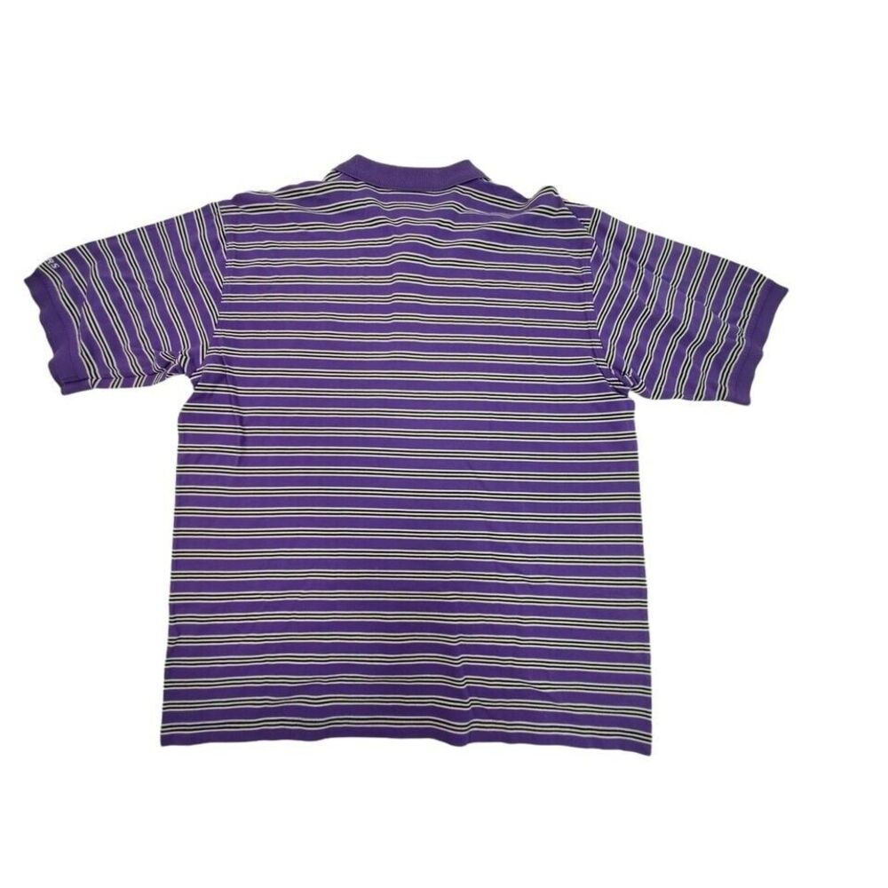 Masters Collection Mens L Large Striped Polo‎ Shirt Purple - Picture 4 of 5